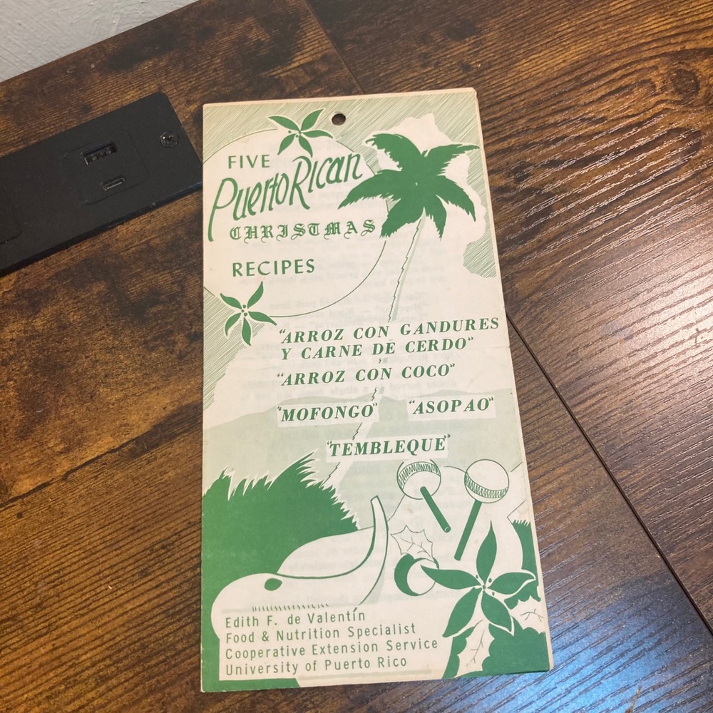 Five Puerto Rican Christmas Recipes Booklet Edith F de Valentin UPR Vintage 1964
